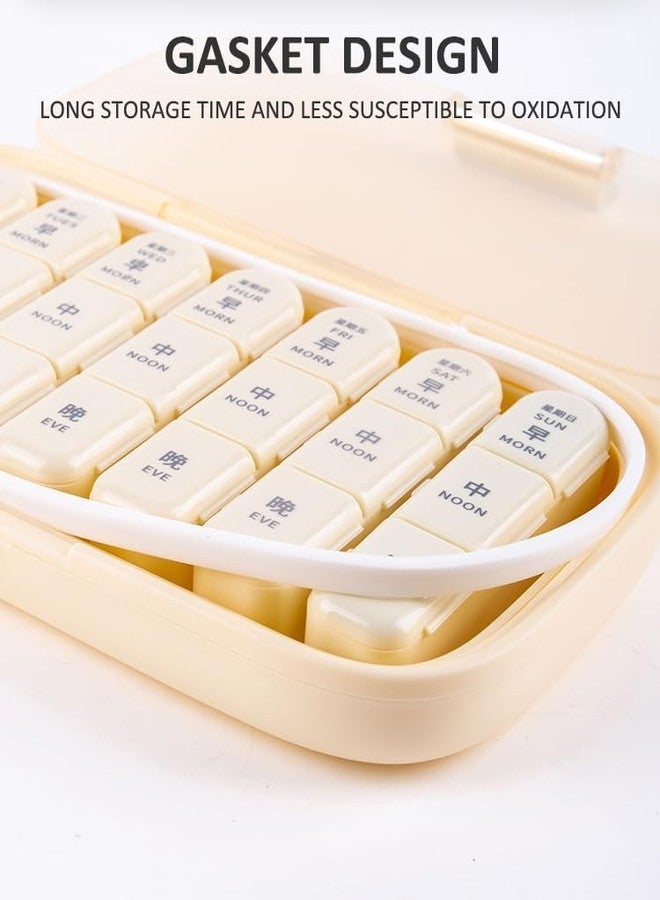 CLOUDTAB Weekly Pill Box 7 Day - 21 Compartment, 3 Times a Day Daily Medicine, Vitamin & Tablet Organizer Portable Travel-Friendly Pill Case Medication Reminder Storage - Image 3